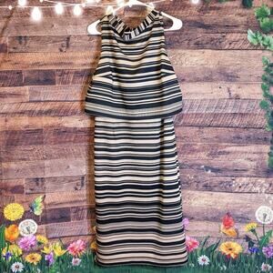 New York & company Large Sleeveless Tan and black striped dress. fall/winter